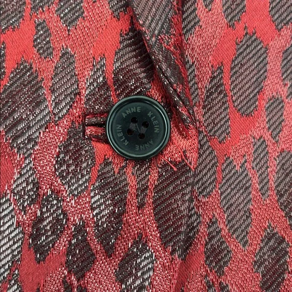 Anne Klein Animal Print Metallic Burgundy Blazer
( New ) - Picture 8 of 10